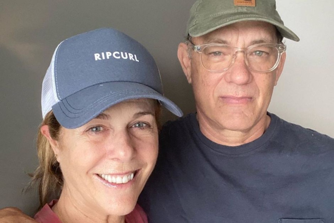 Baz Luhrmann's Elvis biopic, in which Tom Hanks (pictured with wife Rita Wilson) play Colonel Tom Parker, is set to resume filming on the Gold Coast.  (Photo: Instagram)
