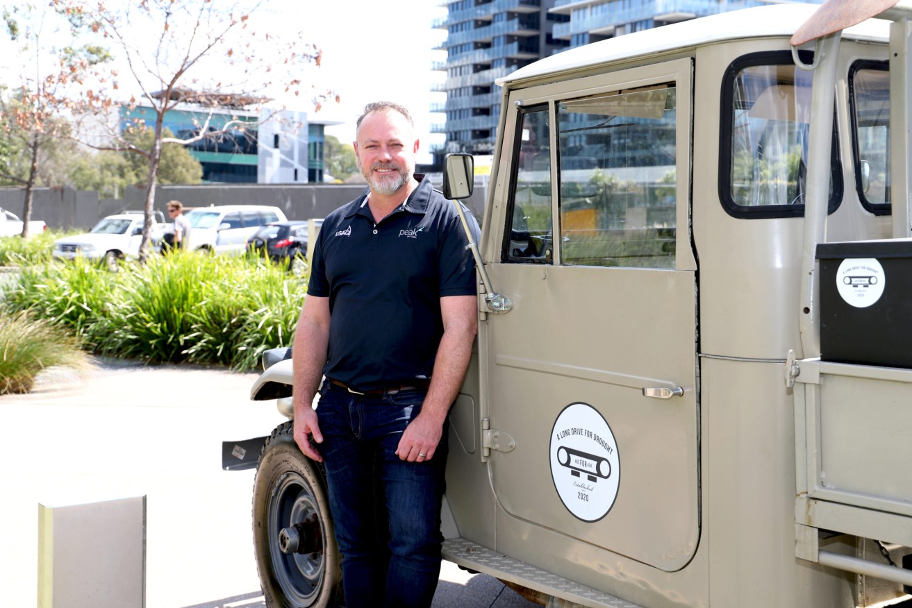 Drought fundraiser Brent Reeman is ready to hit the road in his 1973 Toyota LandCruiser. (Photo: Kristy Gogolka)