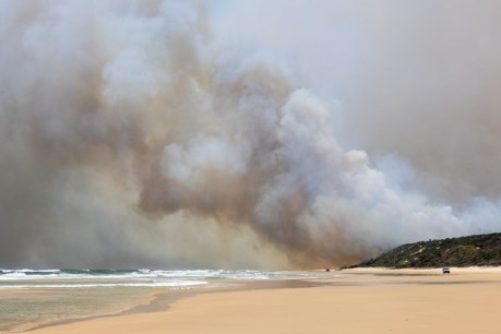 Staff leave Fraser Island resort as firefighters face another tough day