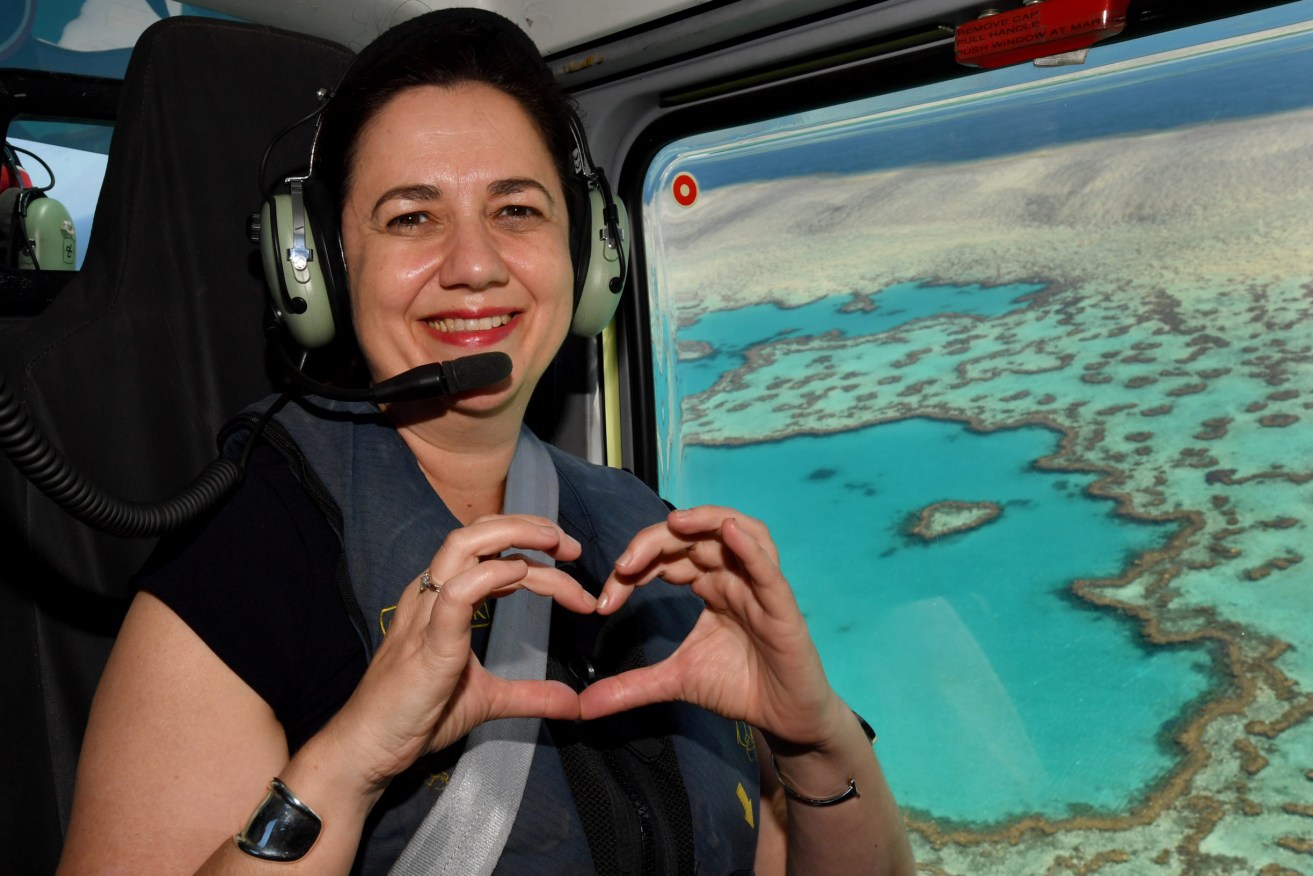 Queensland Premier Annastacia Palaszczuk during a previous visit to the Whitsundays. (AAP Image / Darren England) 
