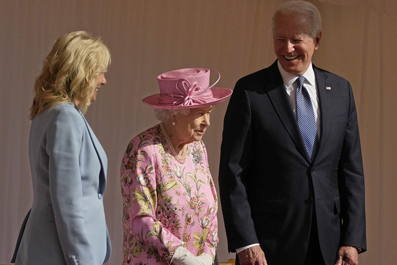 US President Joe Biden and his wife Jill (left) meet with Queen Elizabeth at Windsor Castle. The 78-year-old president said the 95-year-old monarch reminded him of his mother (AP Image).