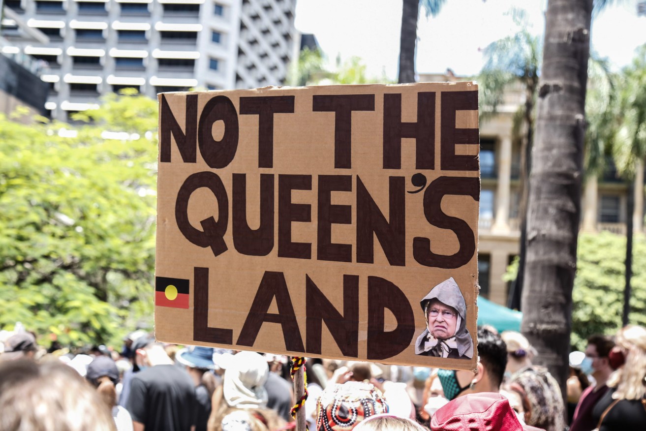 Invasion Day protests earlier this year. (AAP, Photo by Joshua Prieto / SOPA Images/Sipa USA)