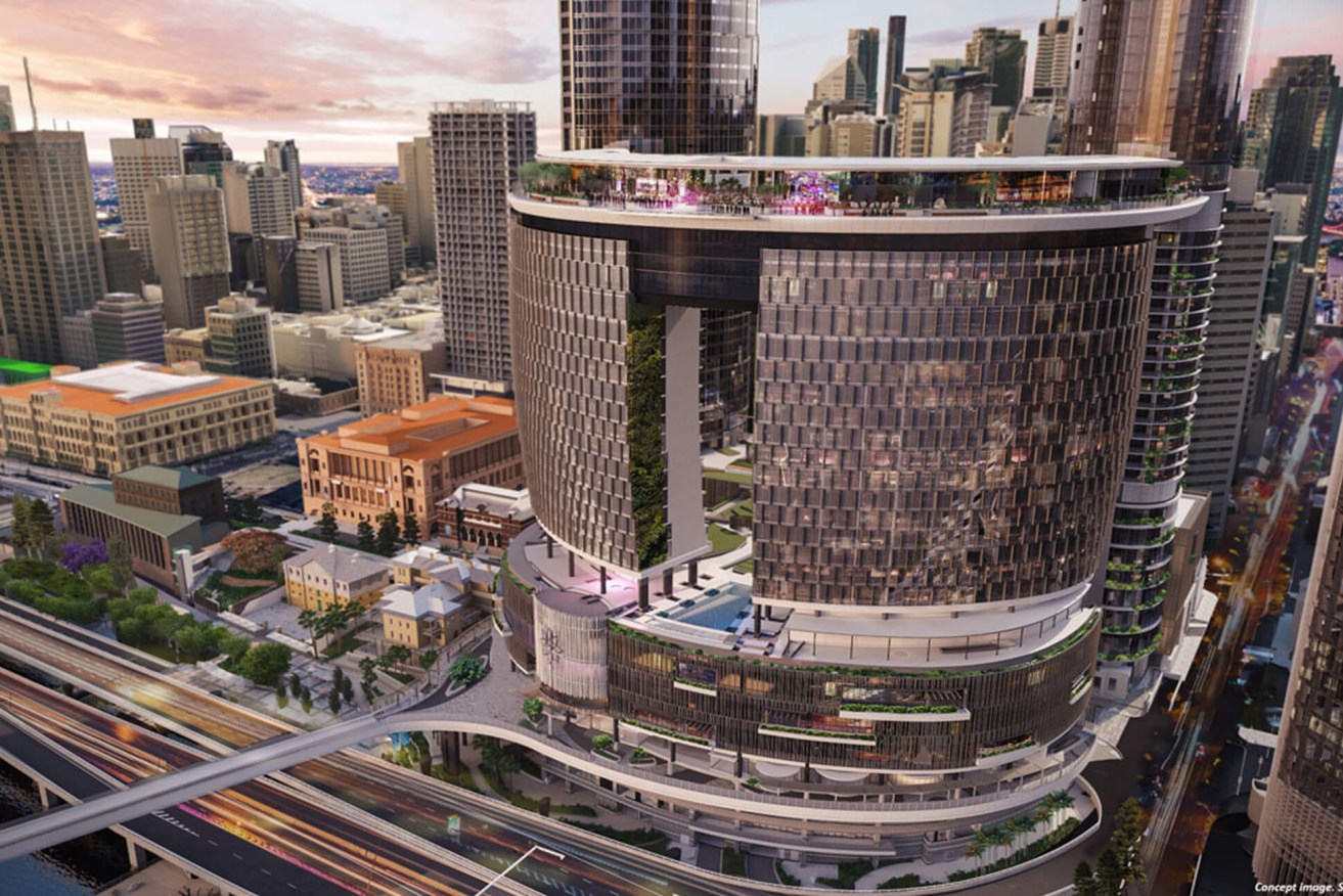 An artists' impression of The Star Brisbane, the casino that will be a major feature of the Queens Wharf development.