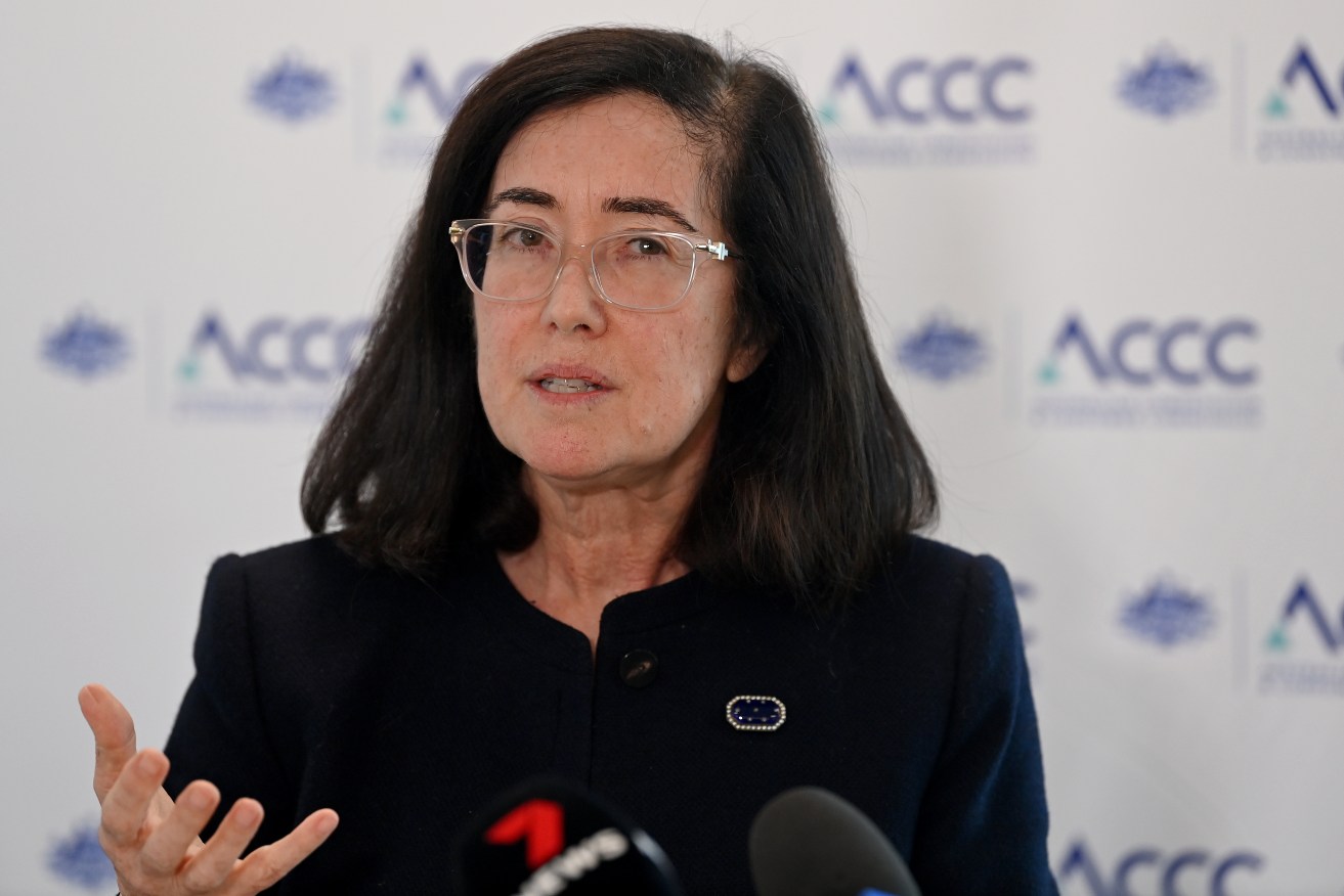 ACCC Chair Gina Cass-Gottlieb speaks to media. (AAP Image/Bianca De Marchi) 