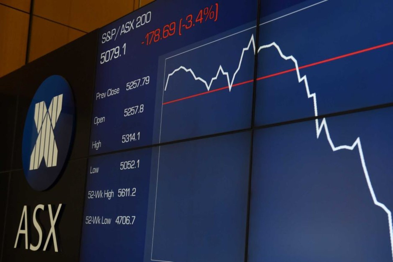 The downturn pushed investors into gold stocks, many of which were enjoying rises above 2 per cent (Image: ABC)