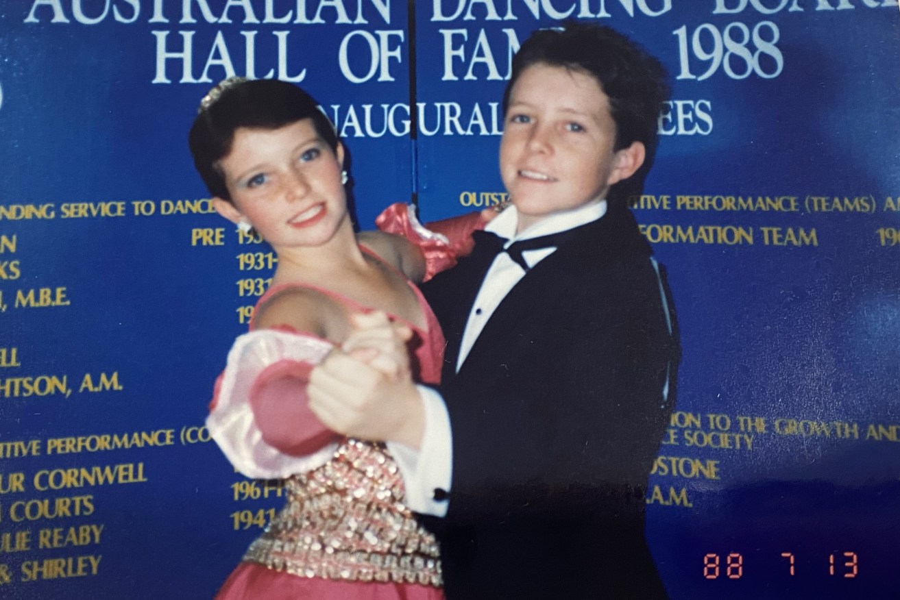 Bec Levingston and her younger brother were a dream team on the dance floors from Townsville to World Expo 88. (Photo: Supplied by Bec's mum).