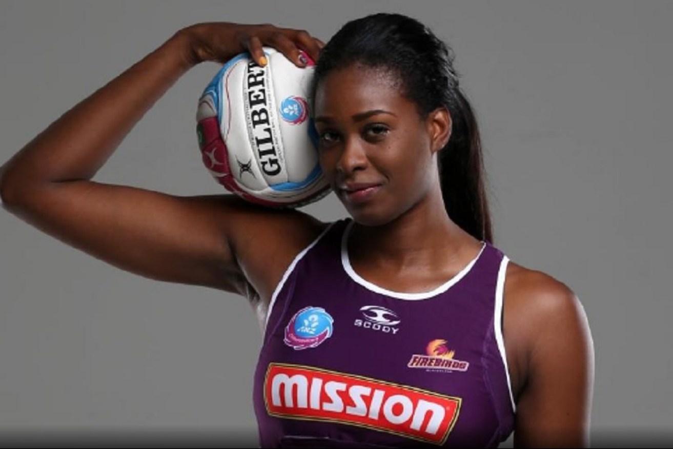 Star goaler Romelda Aiken says she's been dumped by the Queensland Firebirds because of fears about her return from pregnancy. (Image: Jamaica Loop).